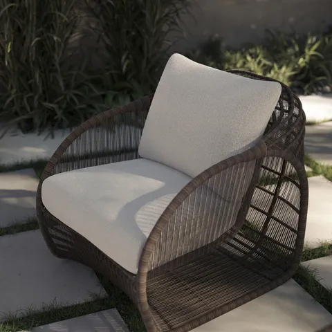 Caldra Outdoor Lounge Chair in Cream