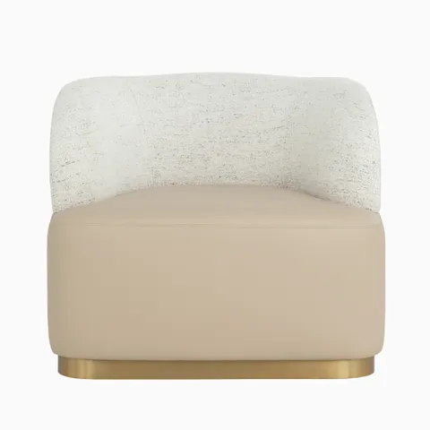 Salvaris Swivel Lounge Chair in Cream