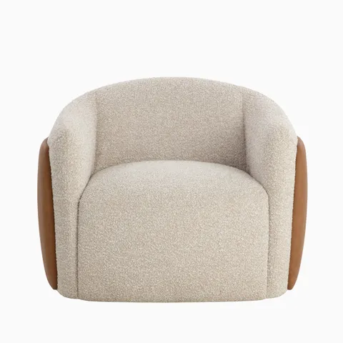 Elyndra Swivel Lounge Chair in Taupe