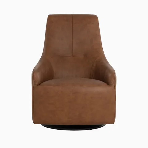 Valerio Swivel Lounge Chair in Brown