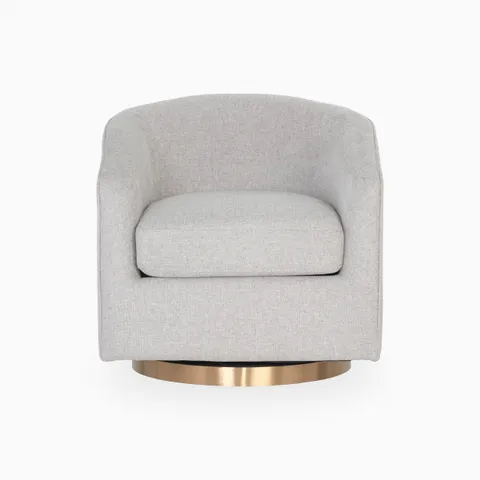 Brionne Swivel Lounge Chair in Grey