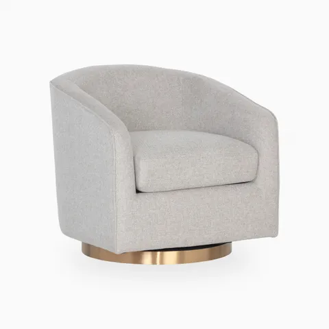 Brionne Swivel Lounge Chair in Grey