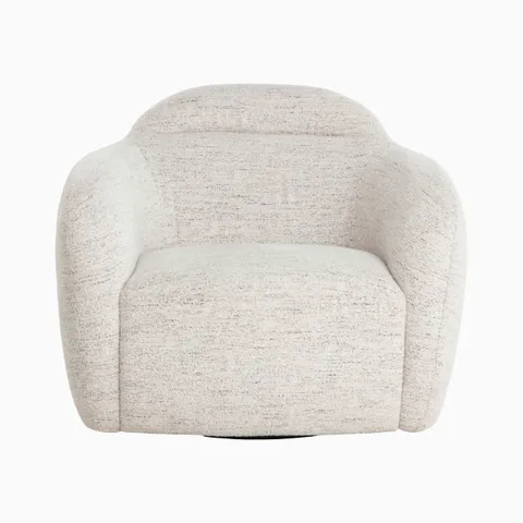 Cylas Swivel Lounge Chair in Cream