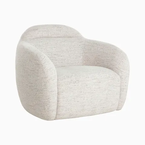 Cylas Swivel Lounge Chair in Cream