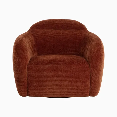 Cylas Swivel Lounge Chair in Brown