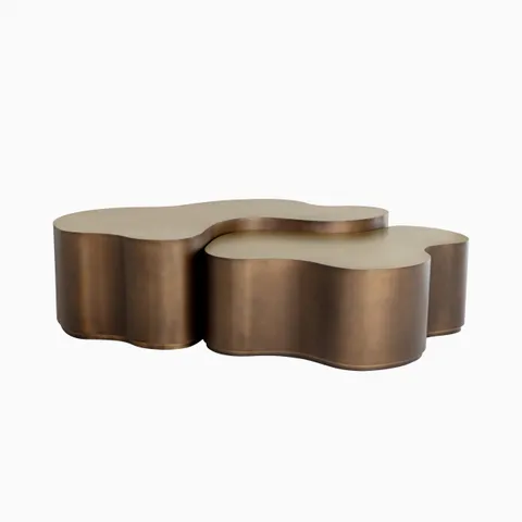 Calderin Coffee Table Set in Gold