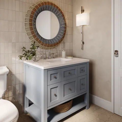 Olivienne Mirror in Natural/Blue