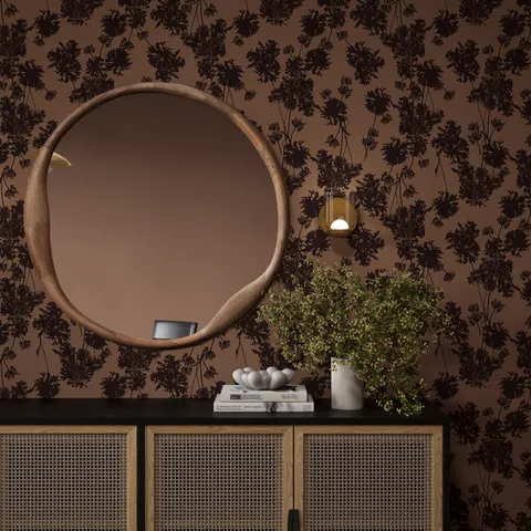 Clarien Round Mirror in Natural