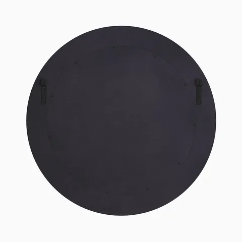 Vionna Round Mirror in Grey Hide