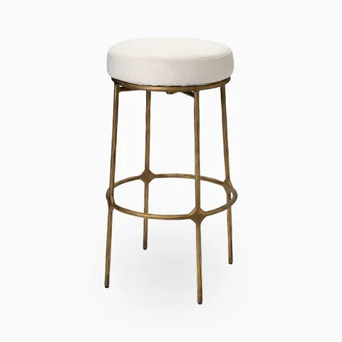Aaron Bar Stool in Antique Brass