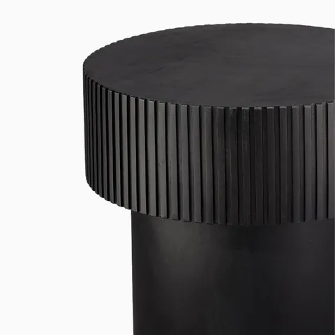 Enric Round Side Table in Black