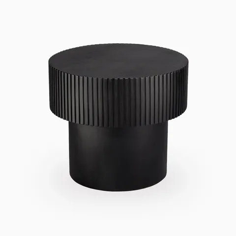 Enric Round Side Table in Black