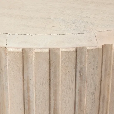 Enric Round Side Table in White Wash