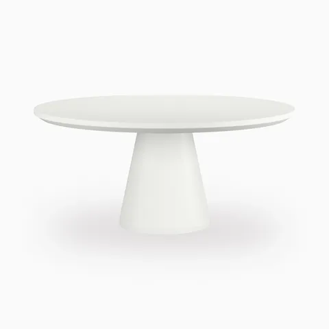 Linea Round Dining Table in Bone, 63"