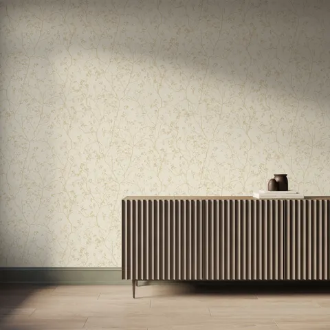 Elowen Wallpaper in Cream/Gold