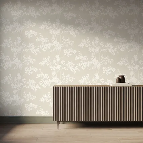 Isola Wallpaper in Light Taupe/White