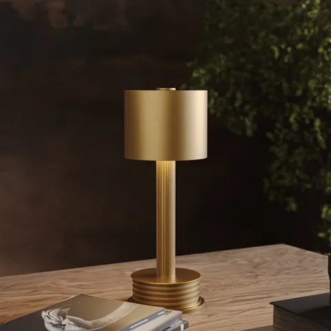 Claremont Cordless Table Lamp in Antique Brass