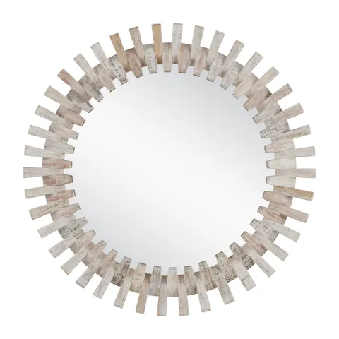 Bellmere Round Mirror in Whitewash