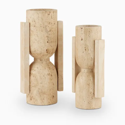 Cavendry Travertine Vase Set