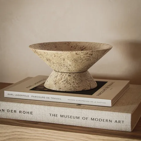 Denwick Travertine Small Bowl