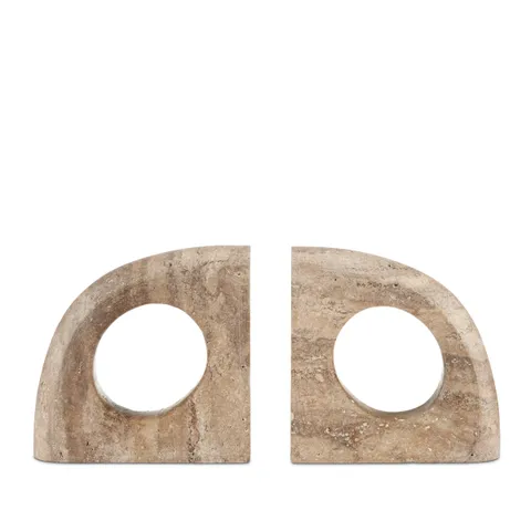 Corbett Travertine Bookend Set