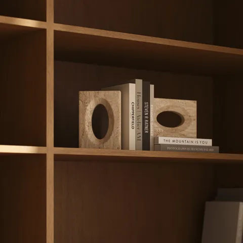 Cartwright Travertine Bookend Set