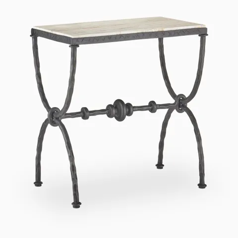 Radcliffe White Travertine Side Table