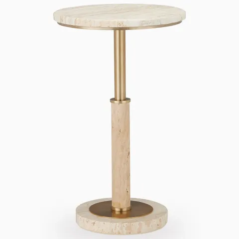 Dunham Travertine Accent Table