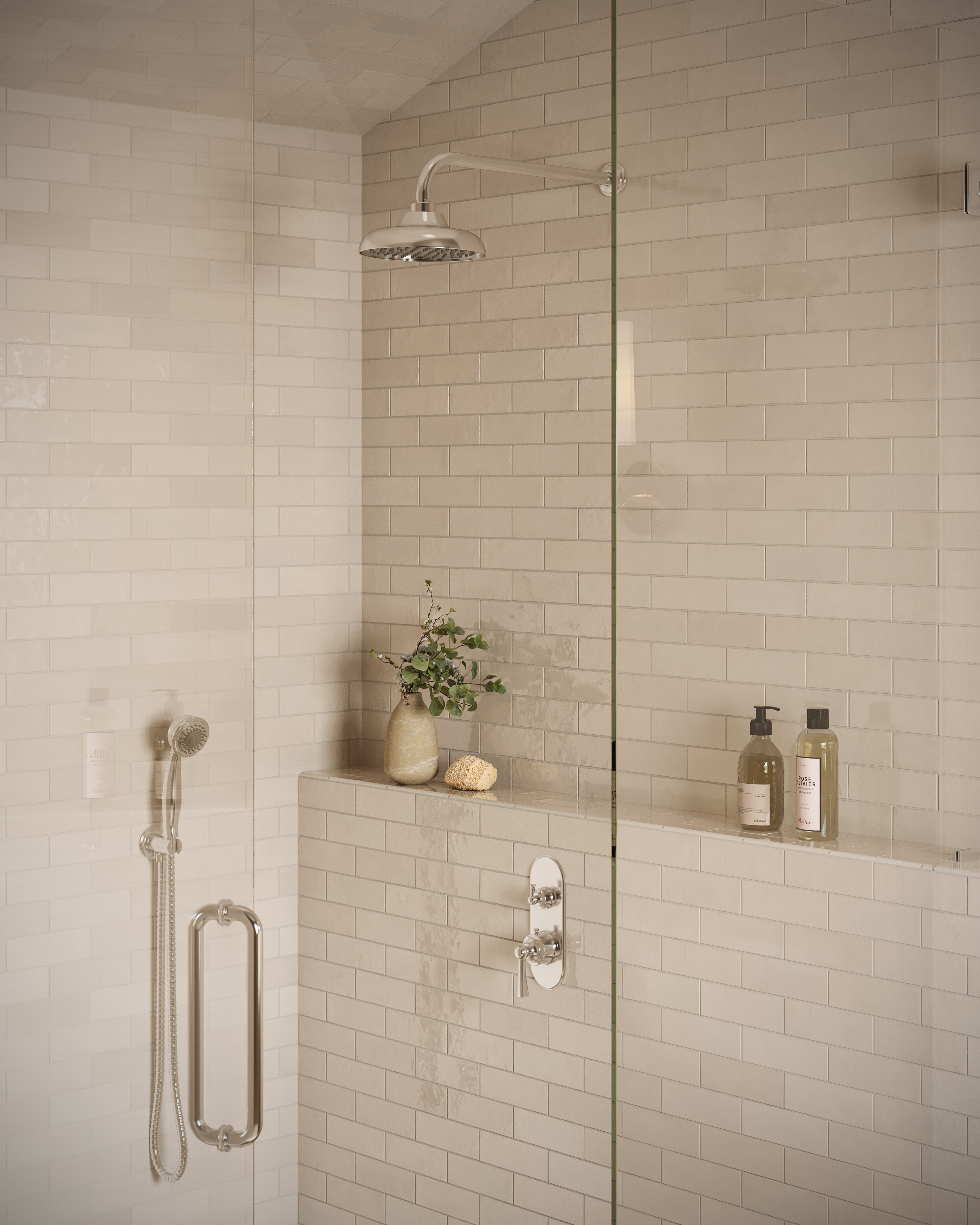 TINY KLASH lo ホワイトエリス2 Cleo 2 x 6 Glossy Ceramic Tile in Cream | Edward Martin