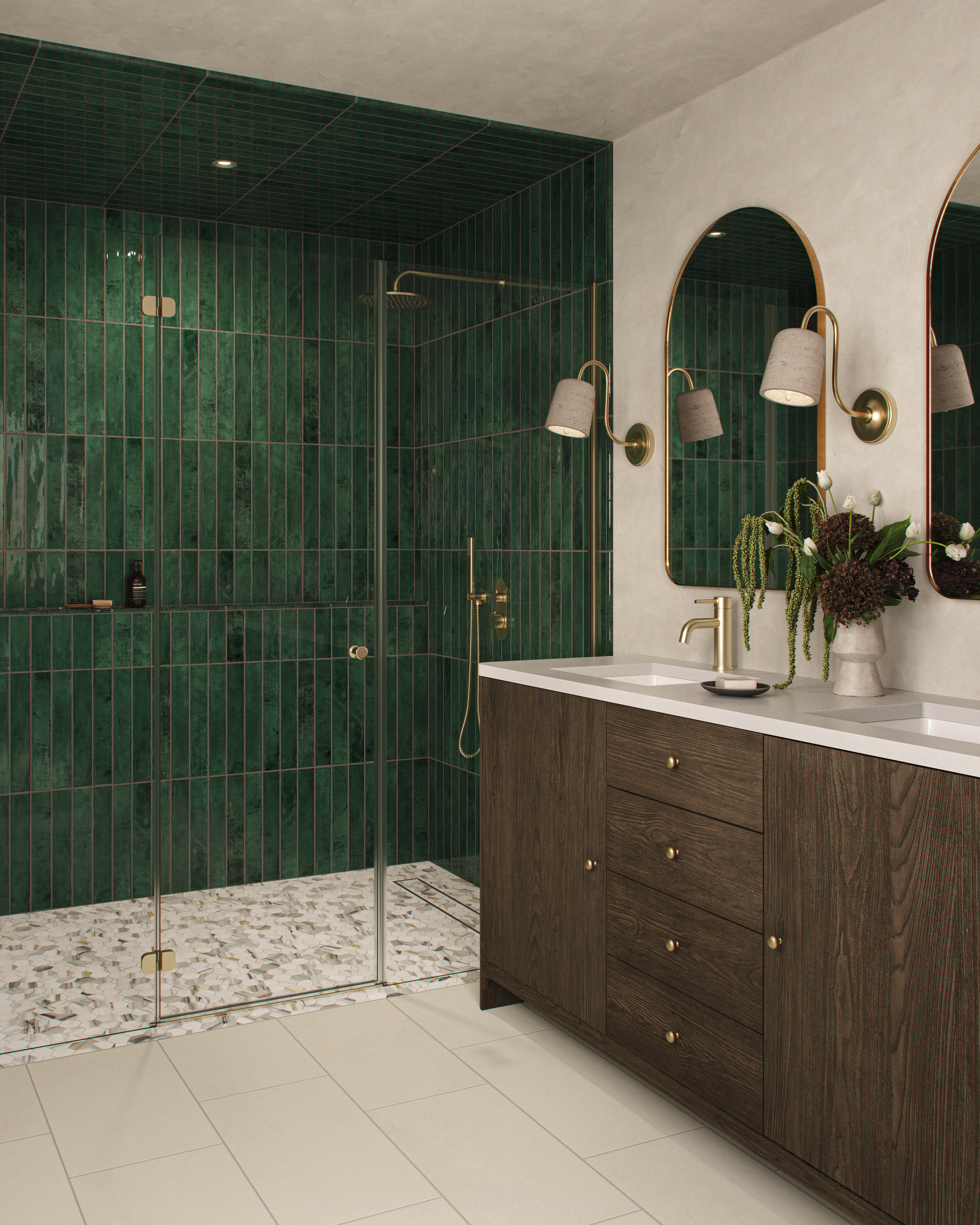 【最高級】 ウィンダムFUSION FIT　緑 Jaden 2.5 x 16 Glossy Ceramic Tile in Hunter | Edward Martin