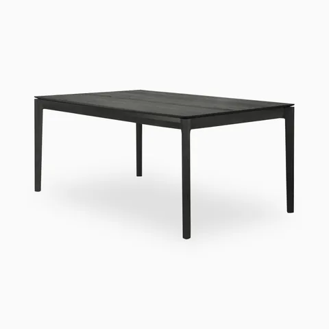 Linden 55 to 86" Extendable Dining Table in Varnished Oak Black