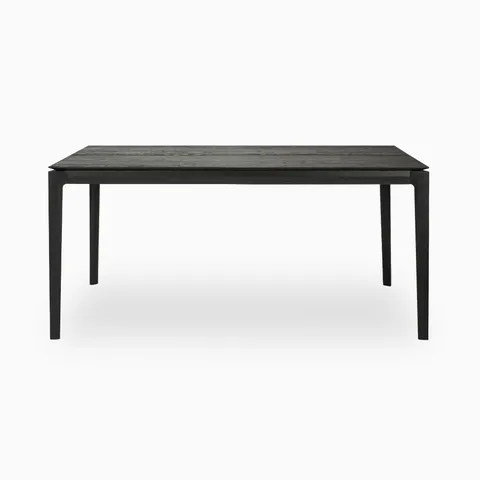 Linden 63 to 95" Extendable Dining Table in Varnished Oak Black