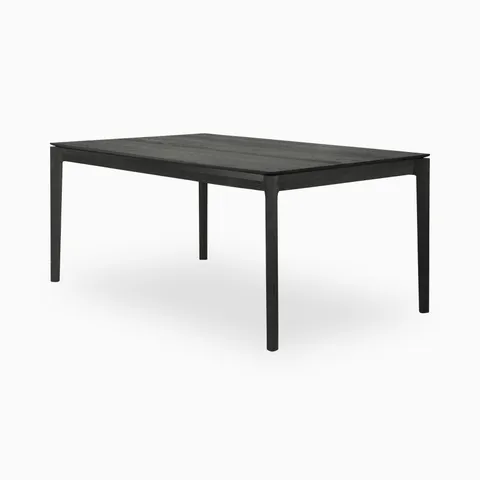 Linden 63 to 95" Extendable Dining Table in Varnished Oak Black
