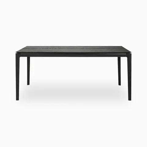 Linden 71 to 110" Extendable Dining Table in Varnished Oak Black