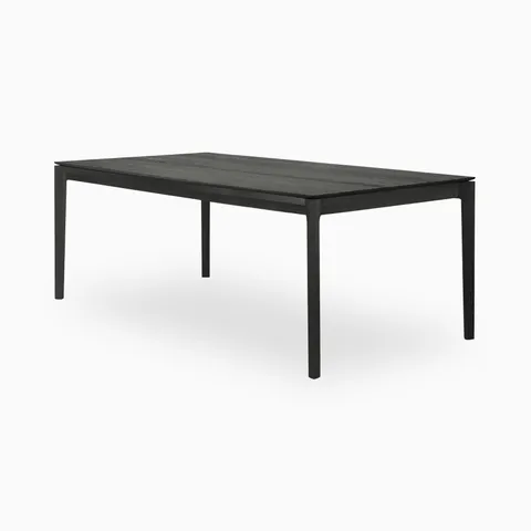 Linden 71 to 110" Extendable Dining Table in Varnished Oak Black