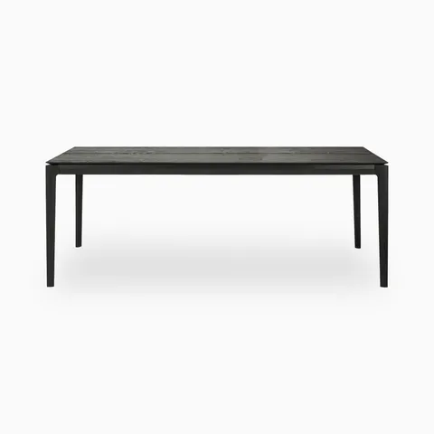 Linden 79 to 118" Extendable Dining Table in Varnished Oak Black