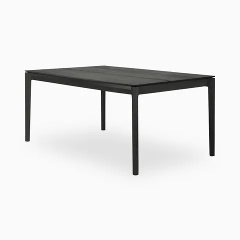 Linden 79 to 118" Extendable Dining Table in Varnished Oak Black