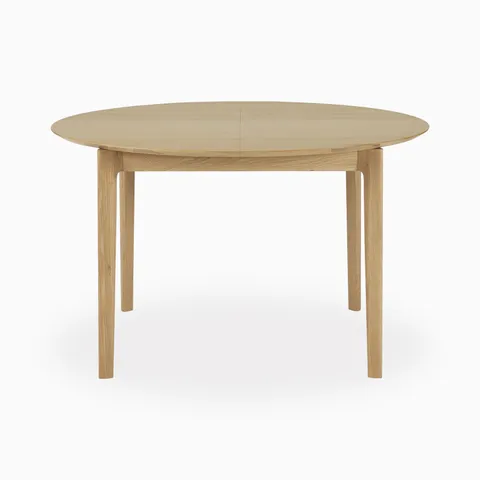 Linden 51 to 71" Extendable Round Dining Table in Oak