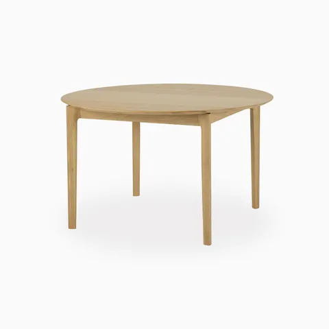 Linden 51 to 71" Extendable Round Dining Table in Oak
