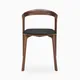 Varnished Teak Brown / Black Leather