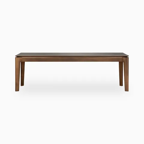 Linden 57.5" Bench in Varnished Teak Brown