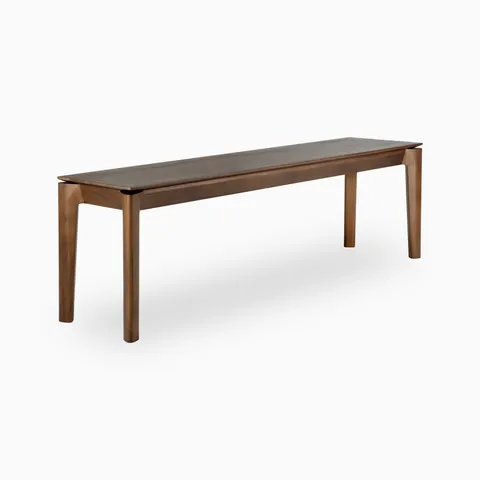 Linden 65.5" Bench in Varnished Teak Brown