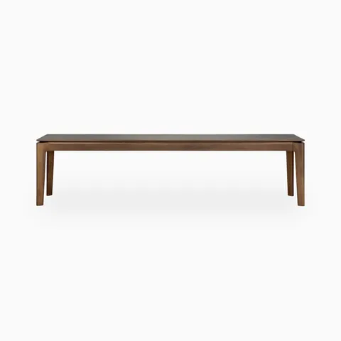 Linden 73" Bench in Varnished Teak Brown