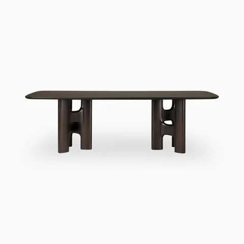 Vera 98.5" Dining Table in Varnished Mahogany Rose Brown