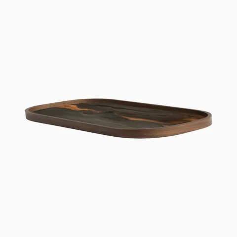 Phoebe Rectangular Glass Tray in Bronze