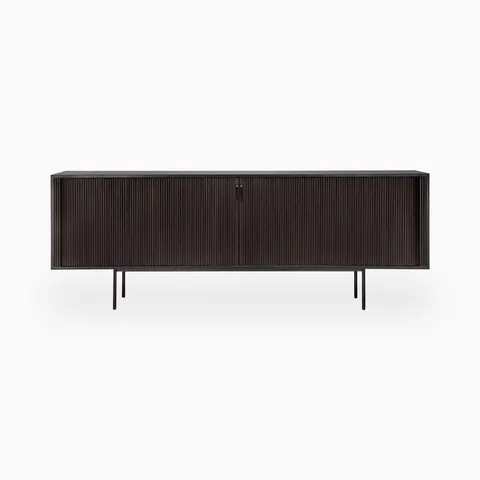 Maeve 88" Sideboard in Varnished Teak Off Black