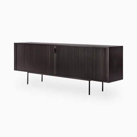 Maeve 88" Sideboard in Varnished Teak Off Black