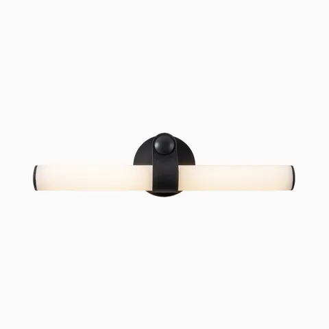 Camden Vanity Light in Urban Bronze / Glossy Opal Glass