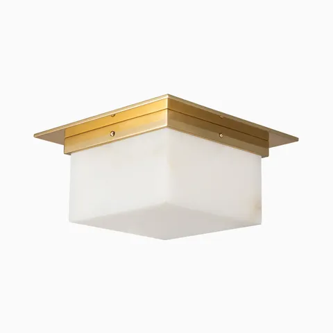 Eve Flush Mount in Patina Brass / Alabaster