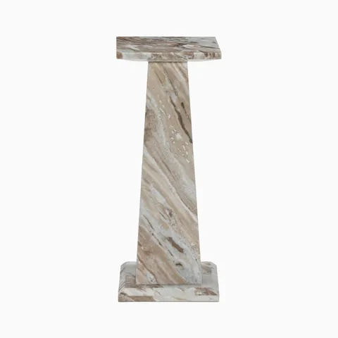 Aster 30" Pedestal in Beige Marble